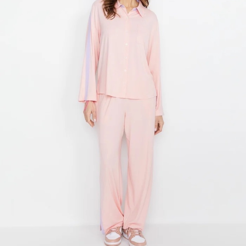 NWT Alice & Olivia X Big Feelings Nico Long Sleeve PJ Set, Rosy Pink,  XXL